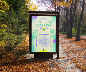 Simulation affiche pour le festival Flow