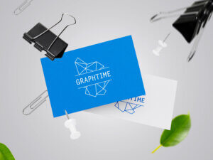 Simulation ancien logo Graphtime sur carte de visite